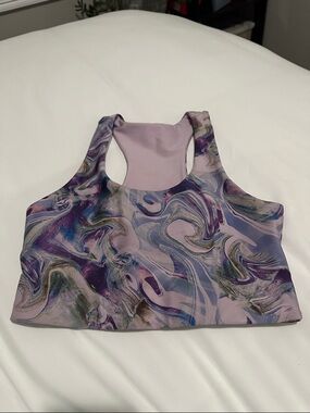 Marbled Purple Sports Bra Top